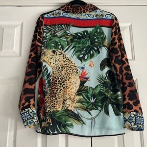 Animal print button down worn once